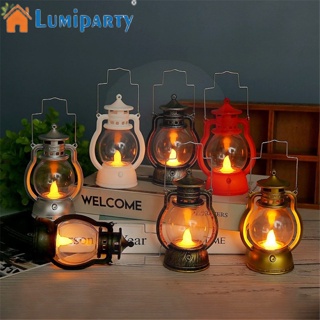 Lumiparty โคมไฟน้ํามันก๊าด ปุ่มสวิตช์แบตเตอรี่ ขนาดเล็ก หลากสี สไตล์เรโทร สําหรับตกแต่งปาร์ตี้คริสต์มาส ฮาโลวีน