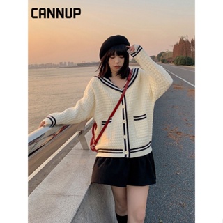 Cannup เสื้อคลุม เสื้อกันหนาว นุ่มนวล สไตล์ วินเทจ น่ารัก A91K72637Z230914