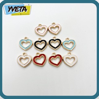 Yveta จี้รูปหัวใจ ทรงกลม 5 สี สําหรับสร้อยคอ วันวาเลนไทน์ 100 ชิ้น