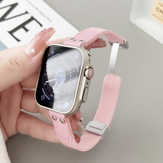 สายนาฬิกาข้อมือไนล่อน แบบแม่เหล็ก สําหรับ iWatch Series Ultra 2 9 8 SE 7 6 5 4 3 Smart Watch 49 มม. 41 มม. 45 มม. 38/42 มม. 40/44 มม.