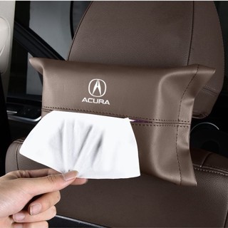 Acura LOGO tissue box ILX TLX RLX RDX MDX NSX TL RL ZDX car seat rear hanging paper bag armrest strap leather storage bag