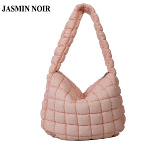 Jasmin NOIR กระเป๋าสะพายไหล่ กระเป๋าถือ ผ้าฝ้าย แบบนิ่ม ขนาดใหญ่ เรียบง่าย สําหรับสตรี