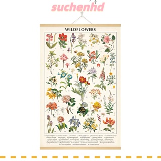 Suchenhd โปสเตอร์ไม้ และผ้าใบ พิมพ์ลายดอกไม้ สไตล์วินเทจ ขนาด 15.7 X 23.6 นิ้ว สําหรับแขวนตกแต่งผนัง ห้องนั่งเล่น