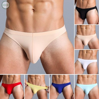 GORGEOUS~Plain Y Pouch Men Thongs Triangle Briefs Underpants Ice silk Shorts Underwear