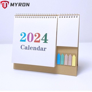 Myron ปฏิทินตั้งโต๊ะ พร้อมกระดาษโน้ต 5 สี อเนกประสงค์ เขียนได้ 2024 สําหรับสํานักงาน