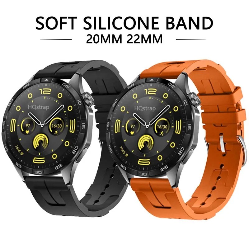 สายนาฬิกาข้อมือซิลิโคน 20 มม. 22 มม. สําหรับ Huawei Watch GT4 GT3 Pro GT2 Samsung Galaxy Watch 6 5 4