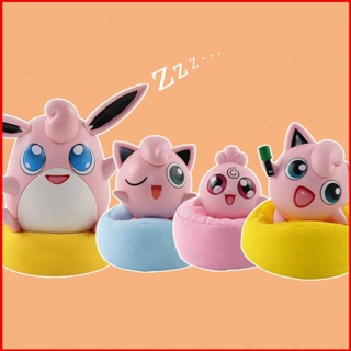 Fash โมเดลฟิกเกอร์ Pokemon Jigglypuff Igglybuff Wigglytuff ของเล่นสําหรับเด็ก 4 ชิ้น