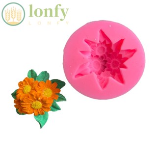 Lonfy แม่พิมพ์ซิลิโคน รูปดอกทานตะวัน ขนาด 7*2.8 ซม. สีชมพู สําหรับทําช็อคโกแลต ขนมหวาน