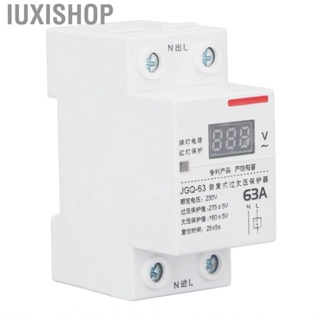 Iuxishop Voltage Protective Device  AC 230V 63A Adjustable Time Under Protector Automatic Delay Reset DIN Rail Mounting with Display for Home Appliances