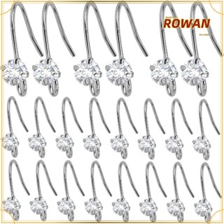 Rowans ต่างหูตะขอ ทองเหลือง ประดับเพชรเทียม พลอยเทียม เพทาย เครื่องประดับ