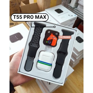 ของแท้ T55 Pro Max สมาร์ทวอทช์ พร้อมหูฟัง Pro 4 ตัว ขายดี ออกแบบใหม่