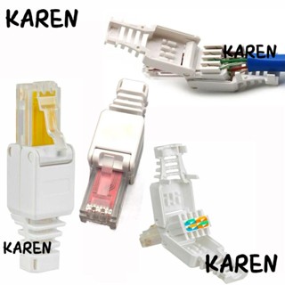 Karen CAT6 หัวปลั๊กคริสตัล ไม่ต้องใช้แรงกด เชื่อมต่อสายไฟ UTP RJ45 CAT6 RJ45