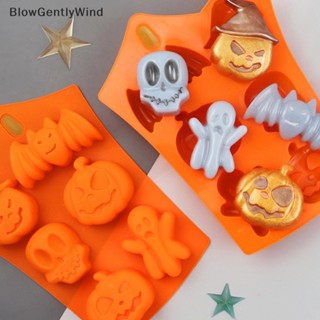 Blowgentlywind แม่พิมพ์เค้ก รูปฟักทองผี ค้างคาว 6 ช่อง สําหรับปาร์ตี้ฮาโลวีน BGW