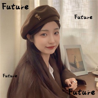 Future หมวกเบเร่ต์ ลายจิตรกรหมีน่ารัก สไตล์เรโทร สําหรับผู้หญิง