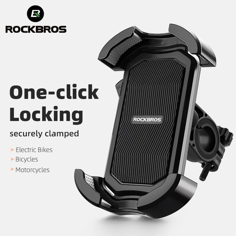 【พร้อมส่ง】ROCKBROS ที่วางโทรศัพท์จักรยาน รถจักรยานยนต์ ล็อคเร็ว หมุนได้ ที่วางโทรศัพท์ MTB กันกระแทก