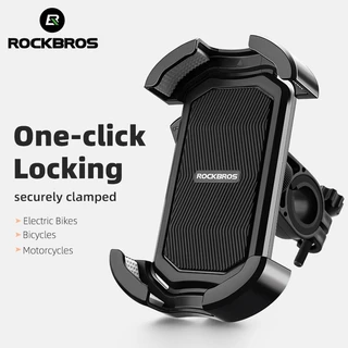 【พร้อมส่ง】ROCKBROS ที่วางโทรศัพท์จักรยาน รถจักรยานยนต์ ล็อคเร็ว หมุนได้ ที่วางโทรศัพท์ MTB กันกระแทก