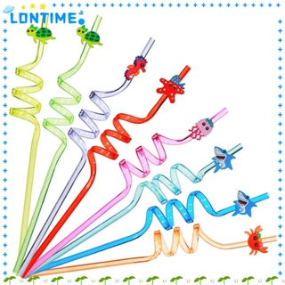 Lontime หลอดดูดน้ํา ใช้ซ้ําได้ สําหรับตกแต่งปาร์ตี้เด็ก 8 ชิ้น