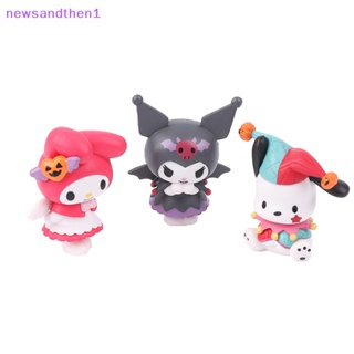 Newsandthen1 ตุ๊กตาฟิกเกอร์ อนิเมะ Pachacco My Melody Kuromi น่ารัก ของขวัญฮาโลวีน สําหรับตกแต่งบ้าน เค้กวันเกิด