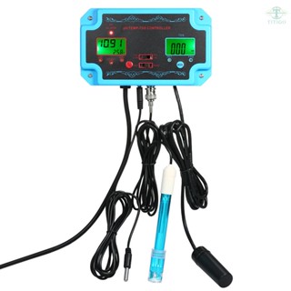 Professional 3 in 1 pH/TDS/TEMP Water Quality Detector pH Controller with Relay Plug Repleaceable Electrode BNC Type Probe Water Quality Tester for Aquarium Hydroponics Tank Monitor 14.00pH / 1999ppm 19.99ppt