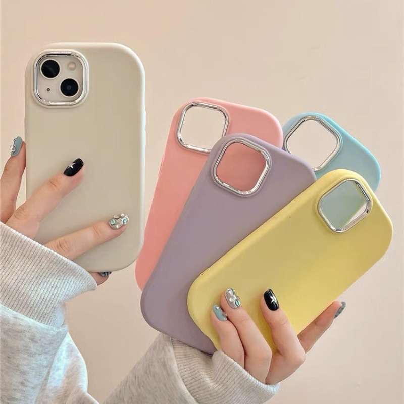 เคสโทรศัพท์มือถือ แบบนิ่ม ป้องกันกระแทก สีแคนดี้ สําหรับ iPhone 15 14 13 12 11 Pro Max X Xr Xs Max 7 8 Plus SE2020