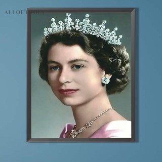 ภาพวาดปักเพชร ทรงกลม ลาย Queen of England 5D ขนาด 40x50 ซม. สําหรับตกแต่งบ้าน DIY [alloetools.th]