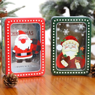 Christmas_ กล่องของขวัญ ลายซานตาคลอส พร้อมฝาปิด อเนกประสงค์ สําหรับปีใหม่