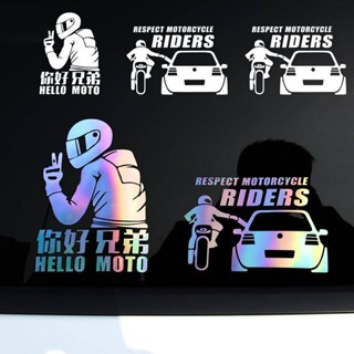 New Bumper Stickers Creative Personality Motorbike Respect Knight Car Heelpiece Windshield Scratch Decoration Stickers Car fashion stickers Car decorative stickers