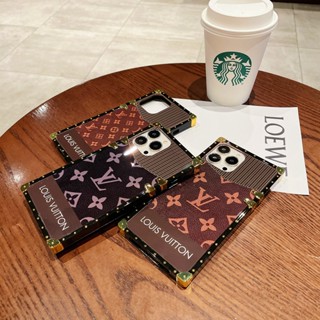 LV เคสซิลิโคน ทรงสี่เหลี่ยม หรูหรา สําหรับ iPhone 15 iPhone 15 Plus iPhone 15 Pro iPhone 15 Pro Max iPhone 15