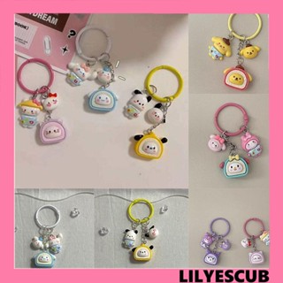 Lilyescub พวงกุญแจ จี้การ์ตูน Cinnamoroll Pachacco Pompompurin สไตล์เกาหลี สําหรับเด็กอนุบาล