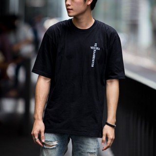 เสื้อยืดแขนสั้นคอกลม*สินค้าหมด* Oversized T-Shirt - VELIKA Cross Addicted (Crystal Black)Cotton 100%  [S-5XL]