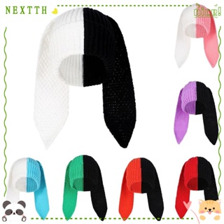 Nextth หมวกผ้าขนสัตว์ถัก ลายหูกระต่ายน่ารัก ให้ความอบอุ่น เหมาะกับฤดูหนาว ฤดูใบไม้ร่วง และฤดูหนาว สําหรับผู้หญิง และผู้ชาย