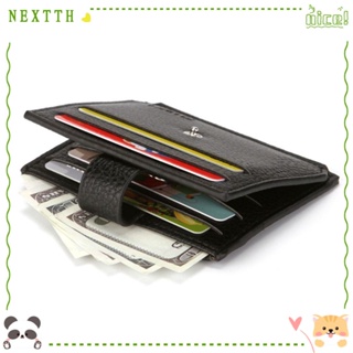 Nextth กระเป๋าสตางค์ หนัง PU ทรงสี่เหลี่ยม สีดํา สไตล์นักธุรกิจ