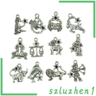 [Szluzhen1] จี้สร้อยคอ สีเงิน สไตล์โบราณ DIY 24 ชิ้น