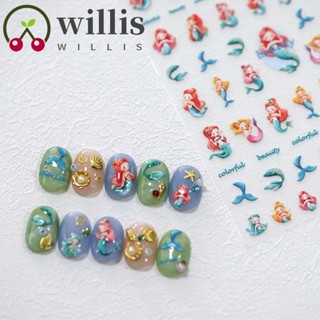 Willis สติกเกอร์ติดเล็บเจลลี่ ลายการ์ตูนสัตว์ กระต่าย หัวใจ หลากสี สําหรับตกแต่งเล็บ DIY