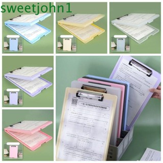 Sweetjohn แฟ้มคลิปบอร์ด ขนาด A4 ความจุขนาดใหญ่ 6 สี สําหรับจัดเก็บเอกสาร เขียน