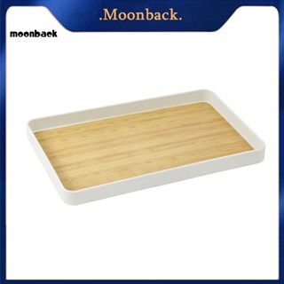 &lt;moonback&gt; ถาดไม้ ทรงกลม กันลื่น สไตล์โมเดิร์น อเนกประสงค์ สําหรับวางถ้วยชา ผลไม้ บนโต๊ะอาหาร