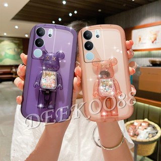 พร้อมส่ง เคสโทรศัพท์มือถือ ลายหมีสีชมพูน่ารัก พร้อมขาตั้ง สําหรับ VIVO V29 5G VIVOV29 2023