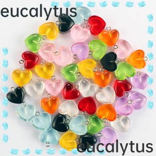 Eucalytus1 จี้รูปหัวใจ หัวใจ สีแคนดี้ หลากสี สําหรับทําเครื่องประดับ สร้อยคอ DIY