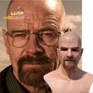 [WillbehotT] Breaking Bad อาจารย์นาย หน้ากากยาง สีขาว เหมือนจริง พร็อพคอสเพลย์ฮาโลวีน [ใหม่]