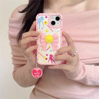 เคสโทรศัพท์มือถือ ซิลิโคน กันกระแทก ลายการ์ตูนเด็กผู้หญิงสวย โบว์ สีชมพู สร้างสรรค์ สําหรับ Apple Iphone 14 11 13 12 pro max 13ProMax 14 12ProMax 14Pro