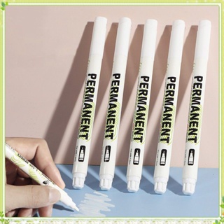 ปากกามาร์กเกอร์ 3.0 มม. กันน้ํา สีขาว สําหรับวาดภาพกราฟฟิติ เครื่องเขียน โรงเรียน DIY 5 ชิ้น