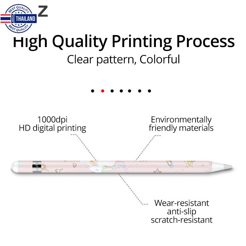 PZOZ สติกเกอร์สำหรั Apple Pencil 1 2,สติกเกอร์ปากกาสไตลัสสำหรัรอยขีดข่วนางมากๆกันลื่น