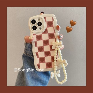 เคสโทรศัพท์มือถือ แบบนิ่ม ลายตารางหัวใจ สําหรับ Vivo Y52S s15s12s9x90y3y5s y30y76sy33sz5x