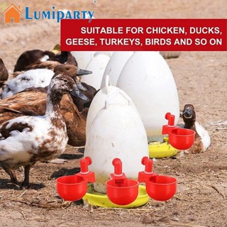 Lumiparty ถ้วยน้ําดื่มอัตโนมัติ สําหรับไก่งวง เป็ด ไก่งวง นก 6 ชิ้น