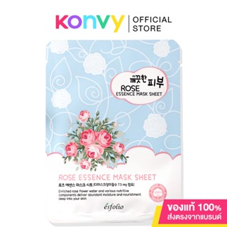 Esfolio Pure Skin Snail Essence Mask Sheet 25ml แผ่นมาสก์หน้า น้ำดอกกุหลาบ.