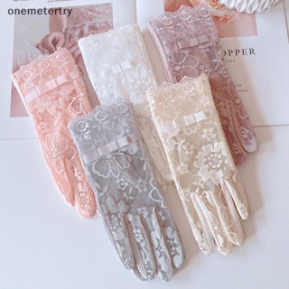 Onem ถุงมือ ผ้าเรยอน ลูกไม้ ป้องกันรังสีอัลตราไวโอเลต แบบบาง ระบายอากาศ ป้องกันการลื่นไถล แฟชั่นฤดูร้อน สําหรับผู้หญิง