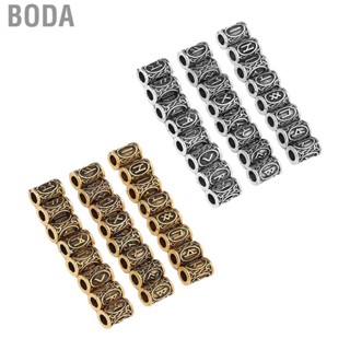 Boda 24pcs Hair Beard Beads Alloy Unique Patterns Vintage Braiding Dreadlo