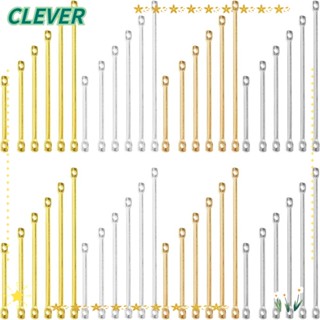 Clever ตัวเชื่อมต่อบาร์ ทองเหลือง ทองเหลือง สีเงิน อุปกรณ์เสริม สําหรับเครื่องประดับ ต่างหู สร้อยข้อมือ