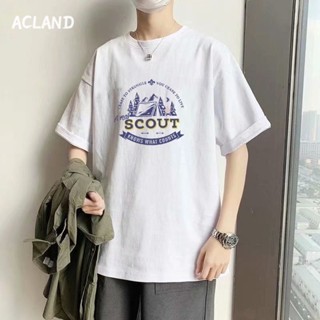 Acland เสื้อยืดผู้ชาย ผู้ชายเสื้อเชิ้ต เสื้อยืด ผ้านุ่ม ใส่สบาย ไม่หด ไม่ต้องรีด 36Z230907