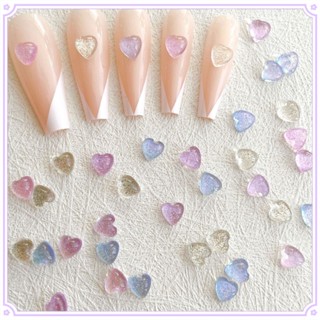 พลอยเทียมเรซิ่น ลายการ์ตูนหัวใจน่ารัก คละขนาด สําหรับตกแต่งเล็บ DIY 50 ชิ้น